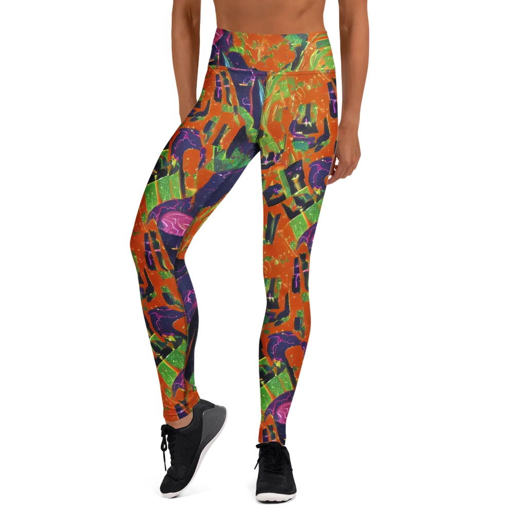 Starlit Static on Yoga Leggings — Front
