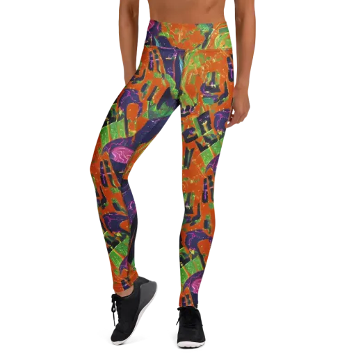 Starlit Static on a Yoga Leggings