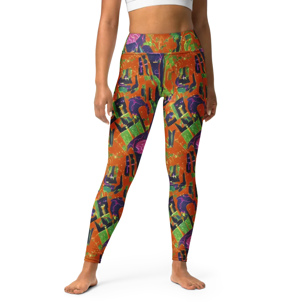 Starlit Static on Yoga Leggings — Front