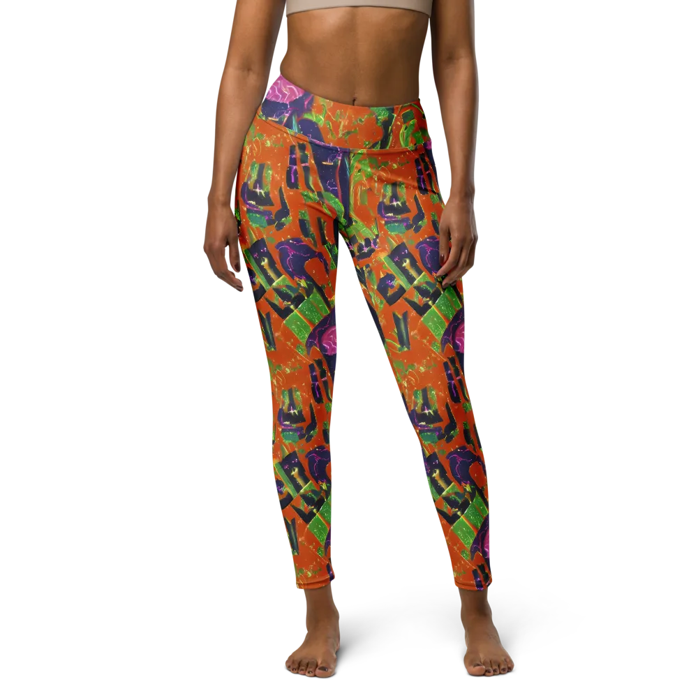 Starlit Static on Yoga Leggings — Front