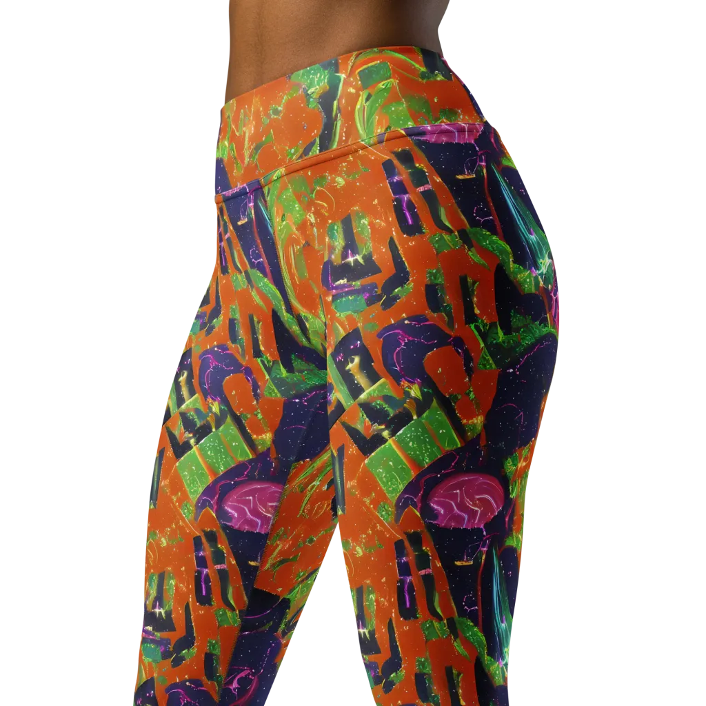Starlit Static on Yoga Leggings — Left Front