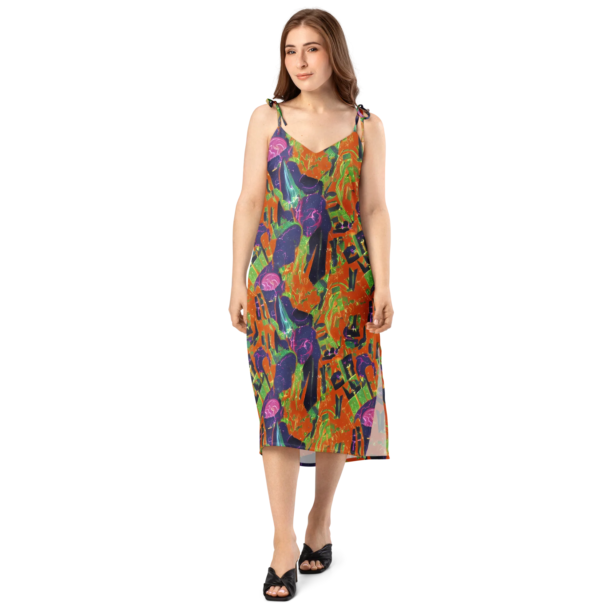 Starlit Static on Slip Dress — Front