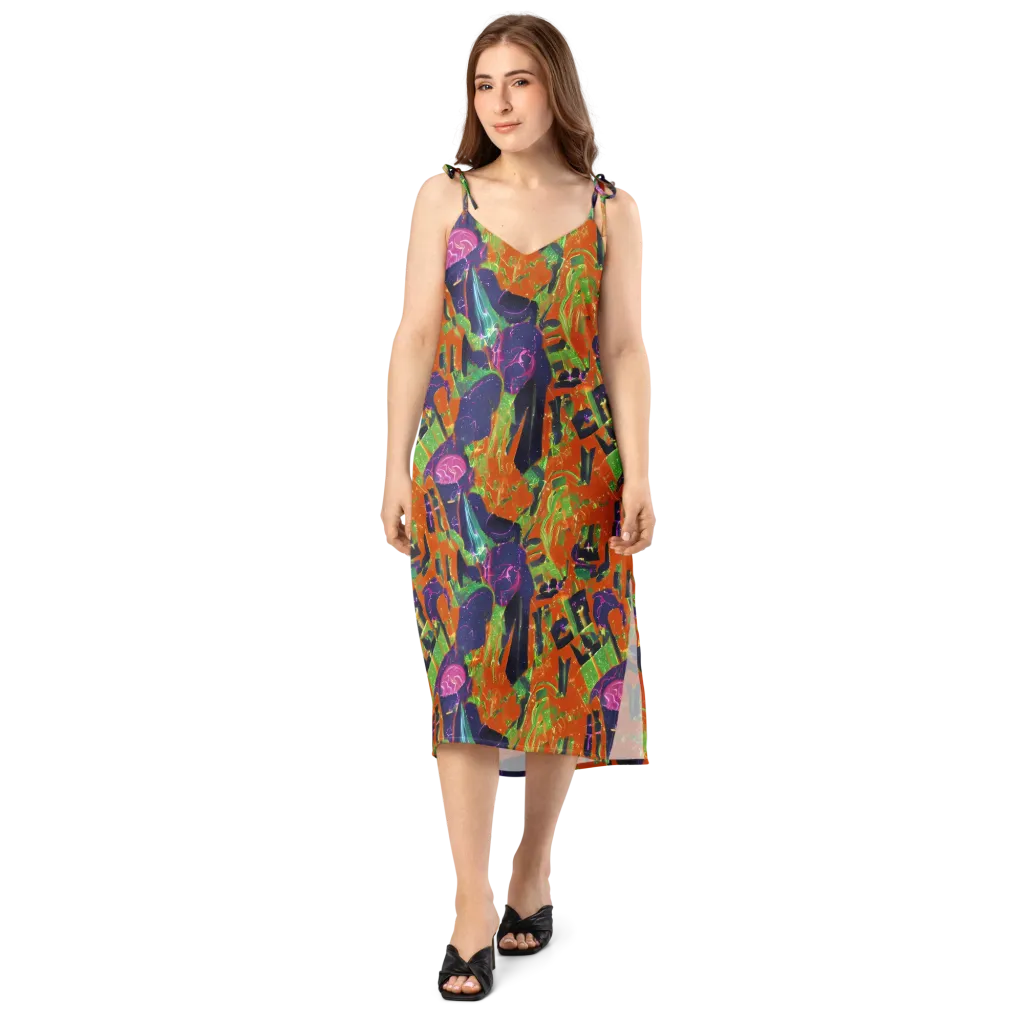 Starlit Static on Slip Dress — Front