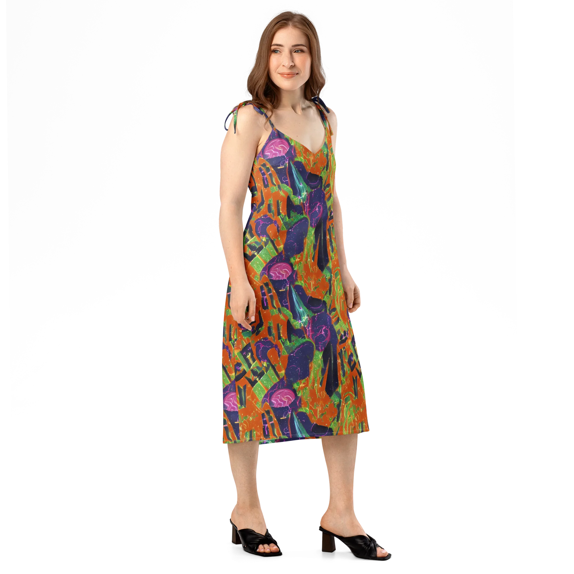 Starlit Static on Slip Dress — Right Front