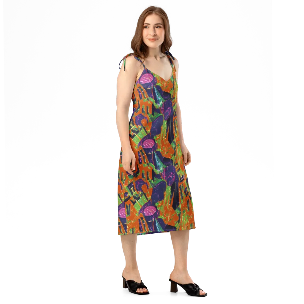 Starlit Static on Slip Dress — Right Front