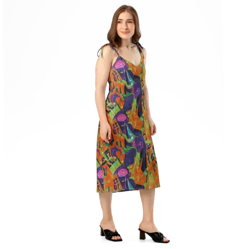 Starlit Static on a Slip Dress