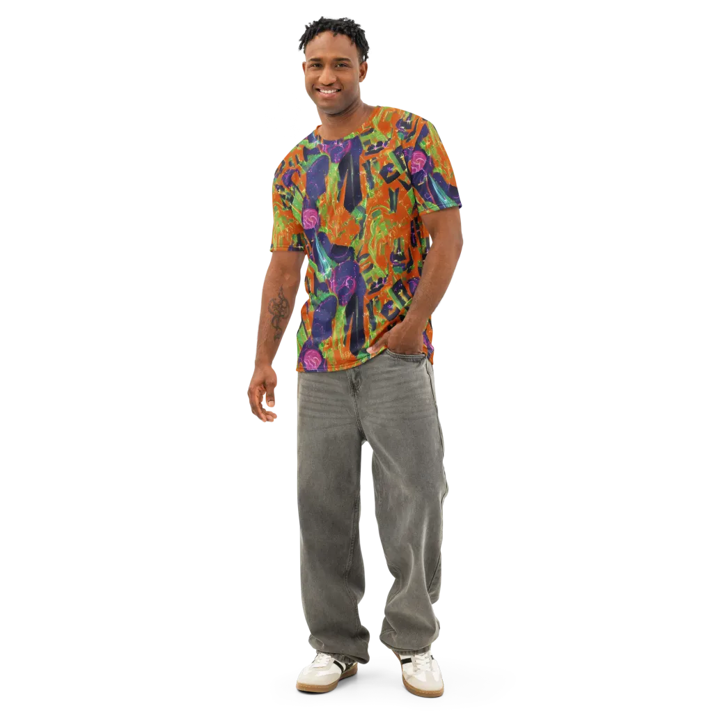 Starlit Static on Men's Cotton Crew Neck T-Shirt — Front