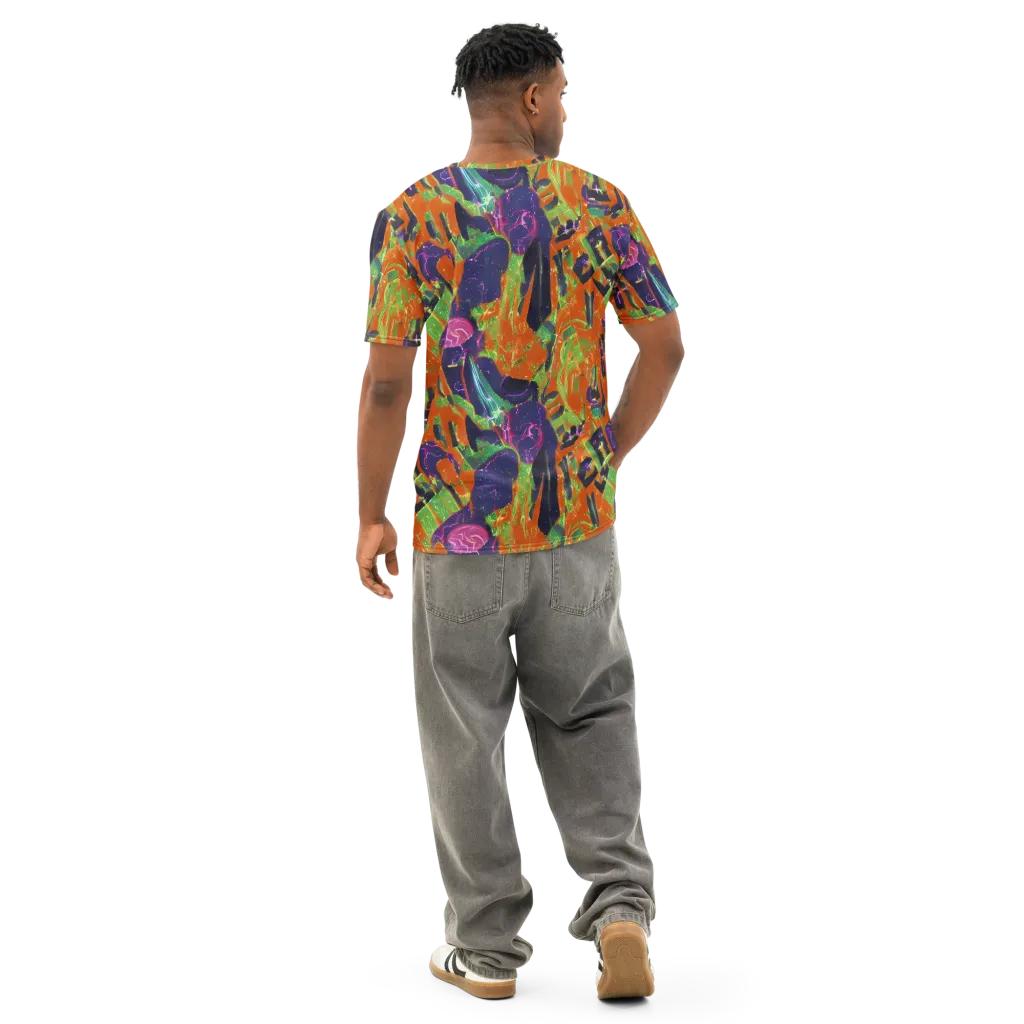 Starlit Static on Men's Cotton Crew Neck T-Shirt — Back