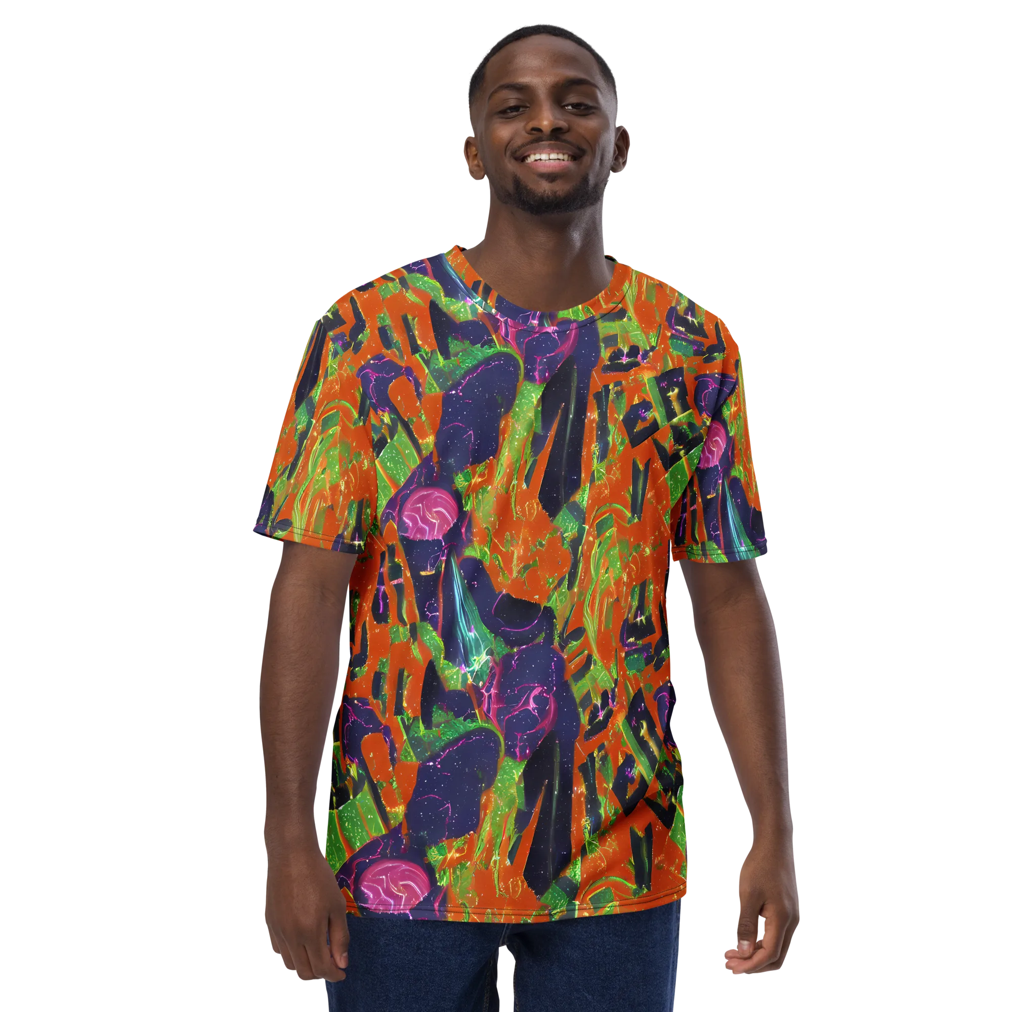 Starlit Static on Men's Crew Neck T-Shirt — Front