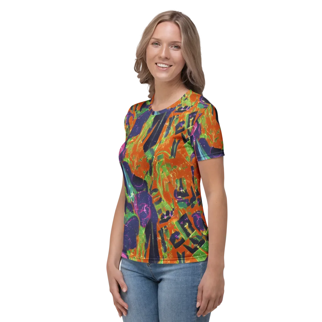 Starlit Static on Women's Crew Neck T-Shirt — Left