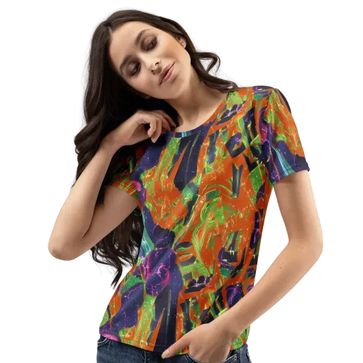 Starlit Static on a Women's Crew Neck T-Shirt