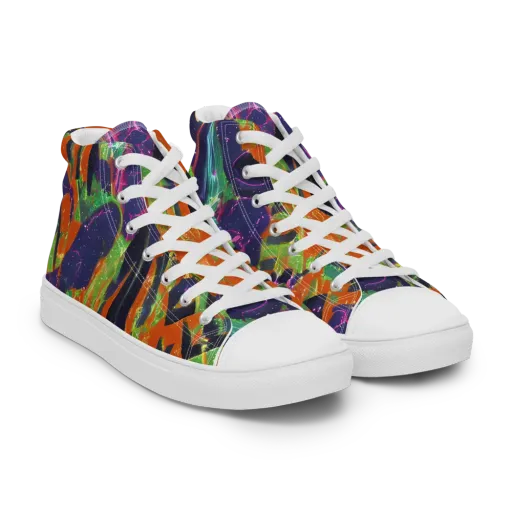 Starlit Static on a Women's High Top Canvas Shoes
