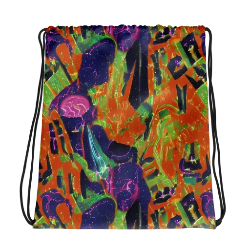 Starlit Static on a Drawstring Bag