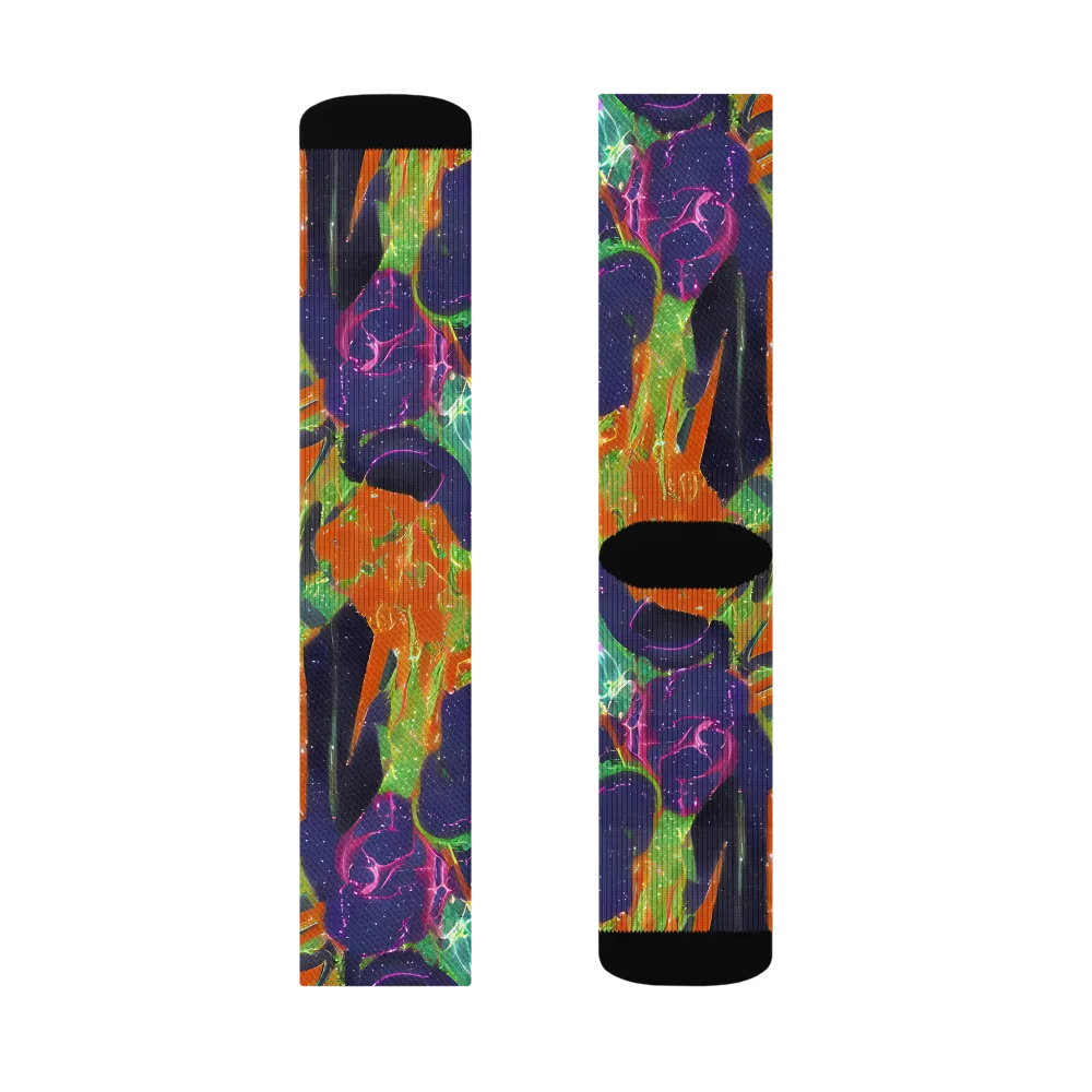 Starlit Static on Socks — Left Sock