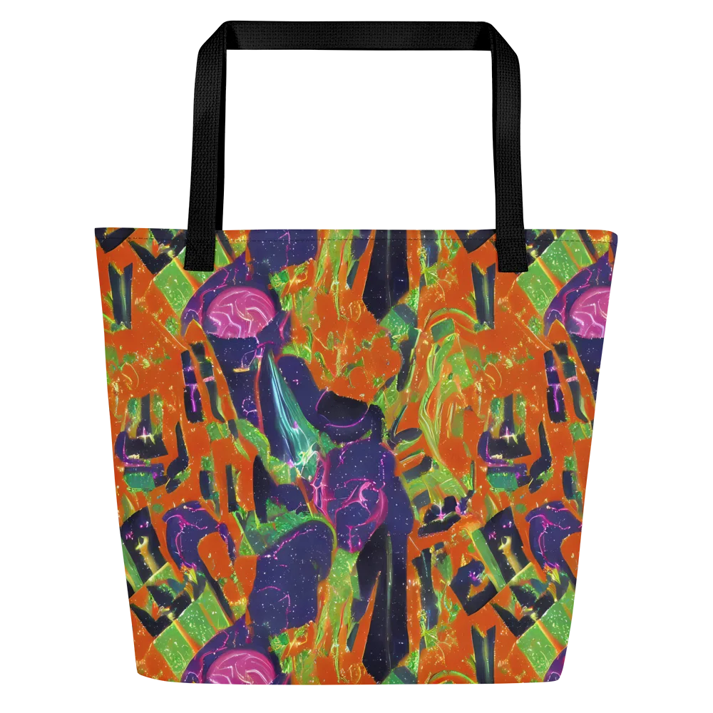 Starlit Static on Large Tote Bag W/ Pocket — Front