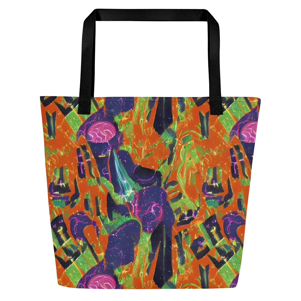 Starlit Static on Large Tote Bag W/ Pocket — Front