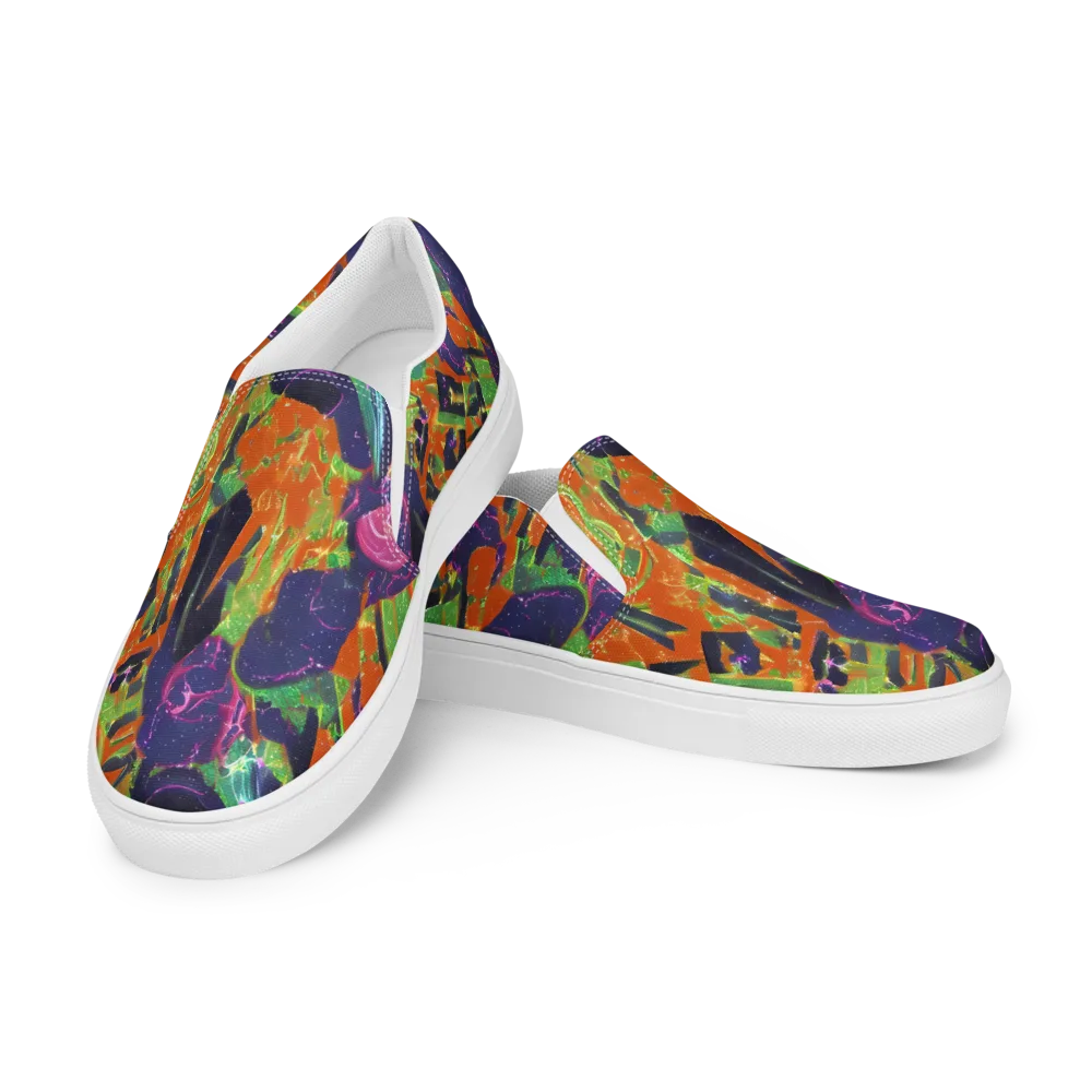 Starlit Static on Women's Slip-On Canvas Shoes — Left Front