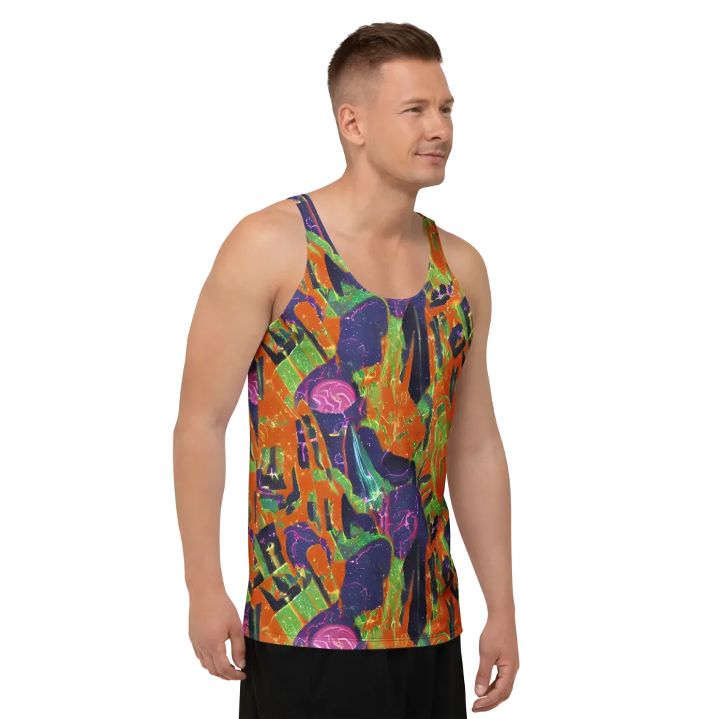 Starlit Static on Men's Tank Top — Right Front