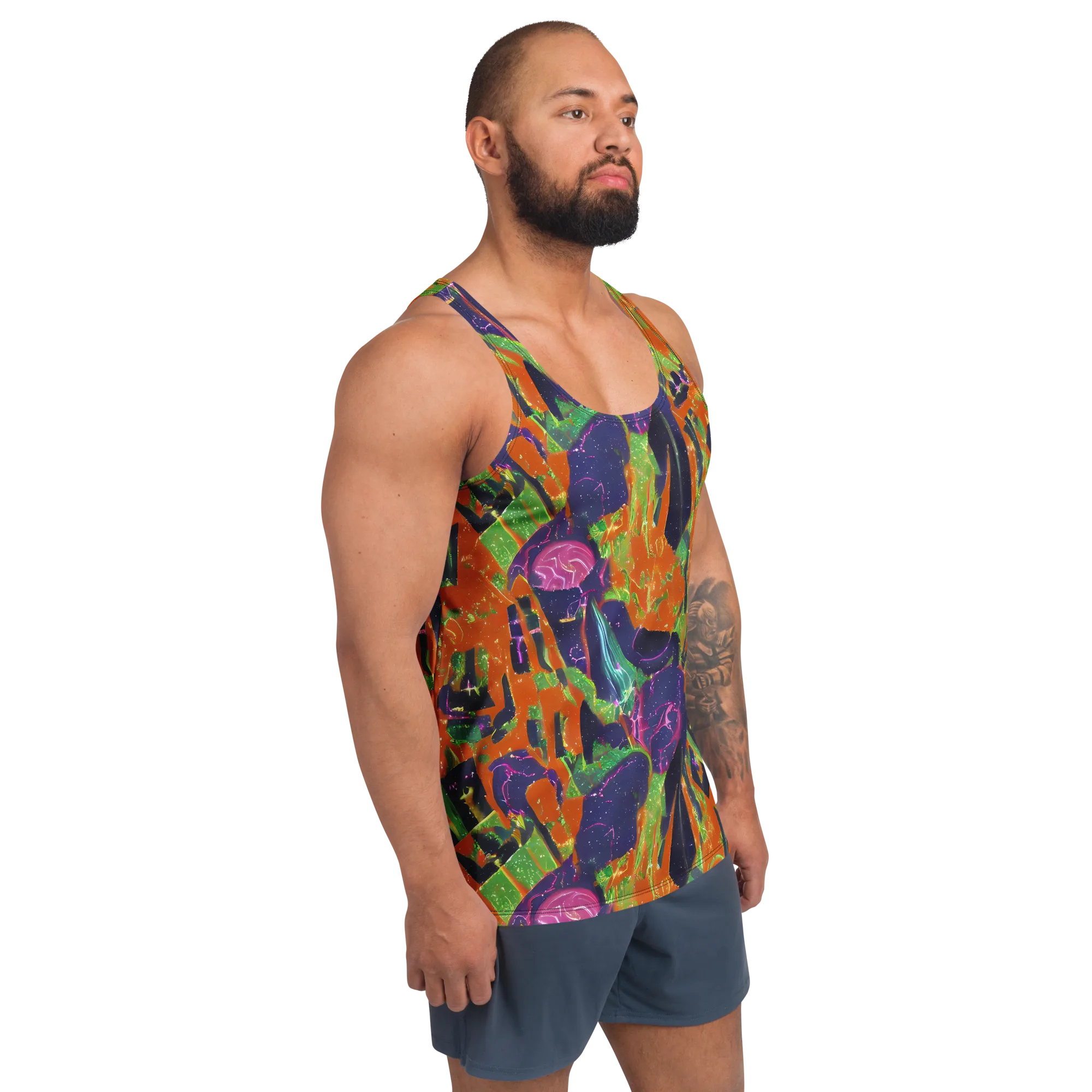 Starlit Static on Men's Tank Top — Right Front