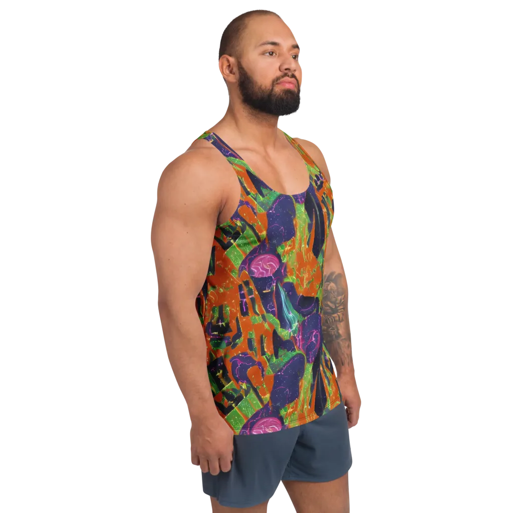 Starlit Static on Men's Tank Top — Right Front