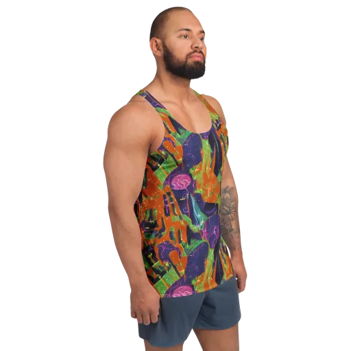 Starlit Static on a Men's Tank Top