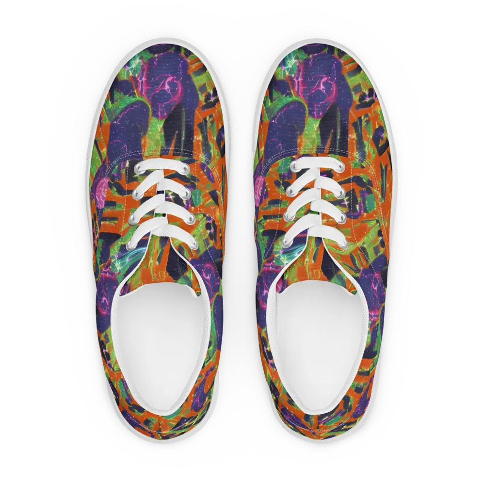 Starlit Static on Men's Lace-Up Canvas Shoes — Front