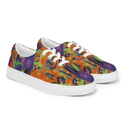 Starlit Static on a Men's Lace-Up Canvas Shoes