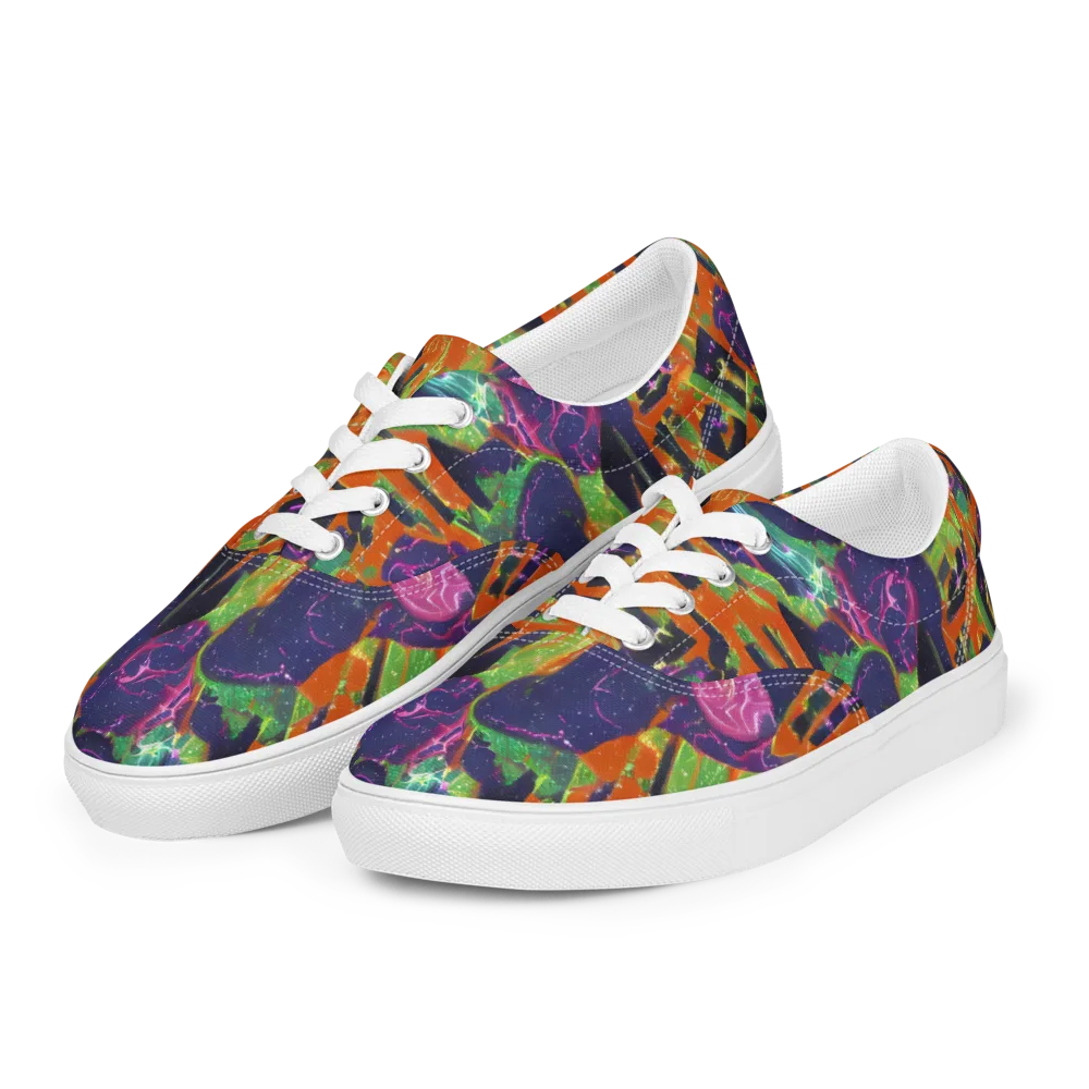 Starlit Static on Men's Lace-Up Canvas Shoes — Left Front