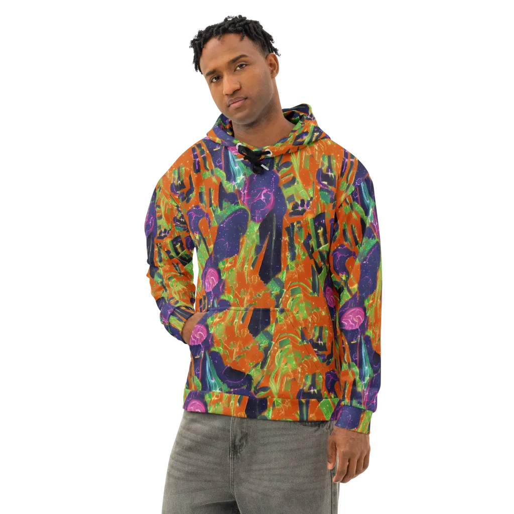 Starlit Static on Cotton Hoodie — Left Front