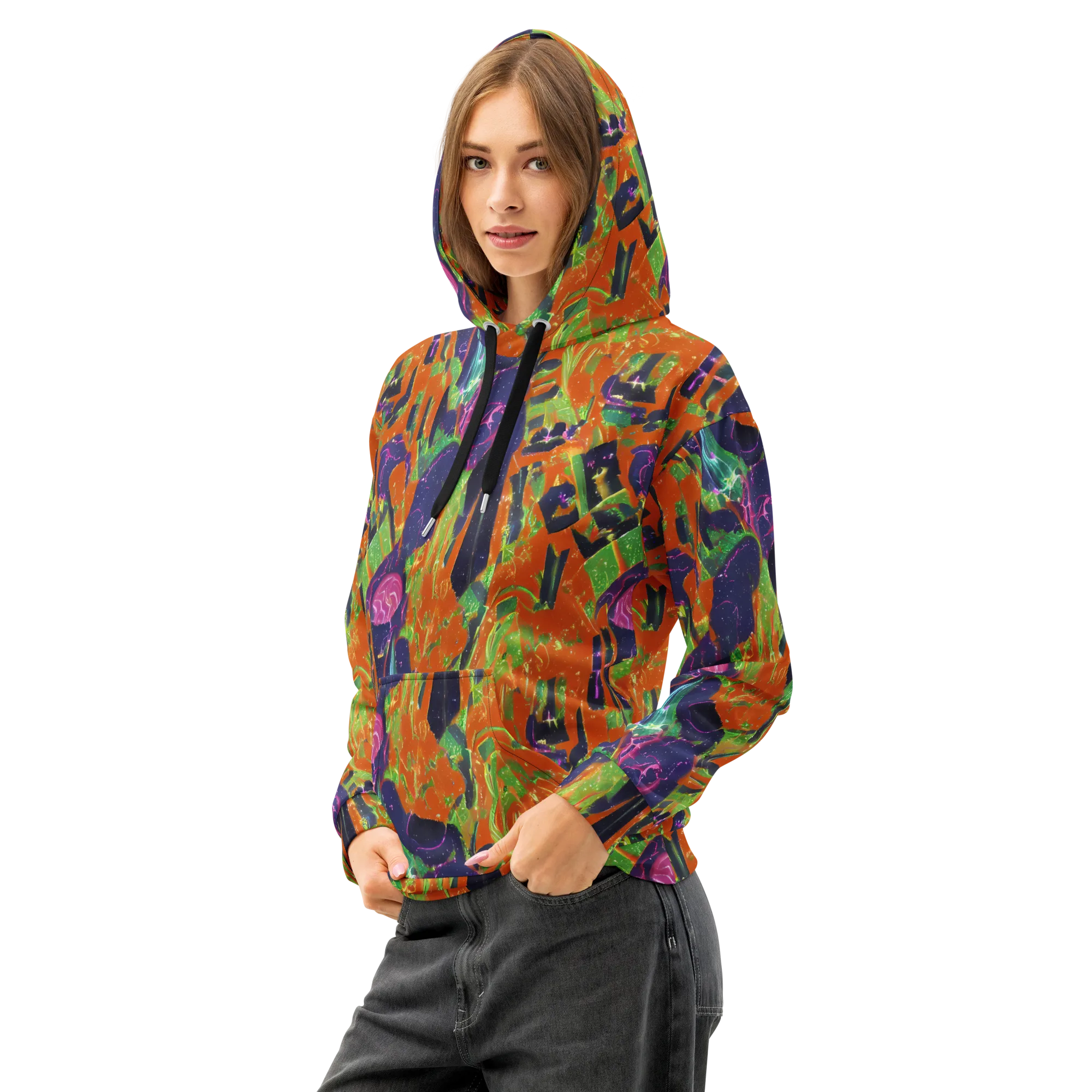 Starlit Static on Cotton Hoodie — Left Front