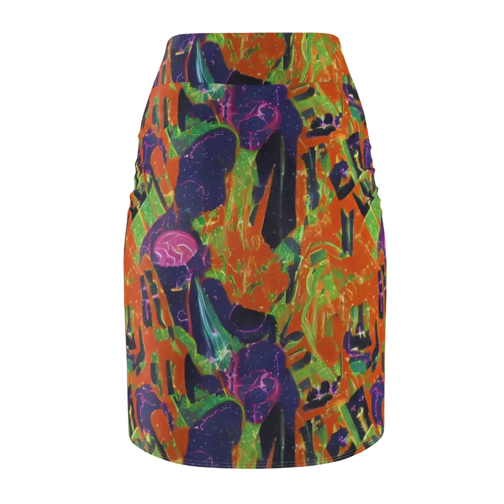 Starlit Static on Pencil Skirt — Back