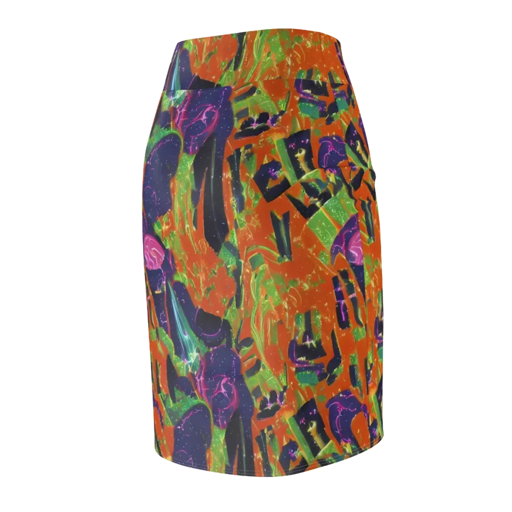 Starlit Static on Pencil Skirt — Back Side
