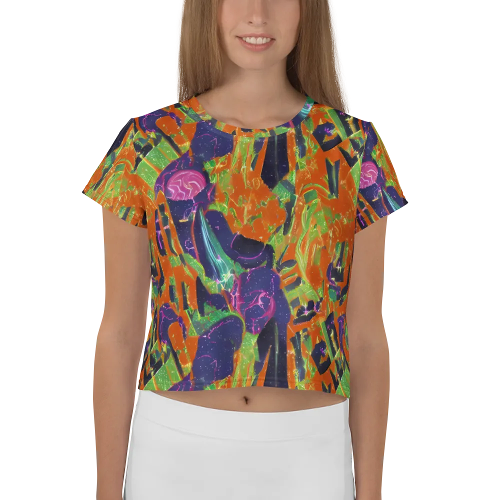 Starlit Static on Crop Tee — Front