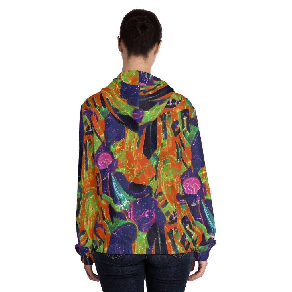 Starlit Static on Women's Full-Zip Hoodie — Back On Person
