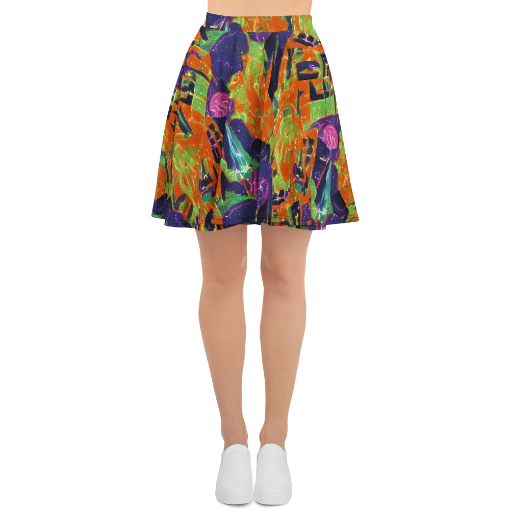 Starlit Static on Skater Skirt — Front