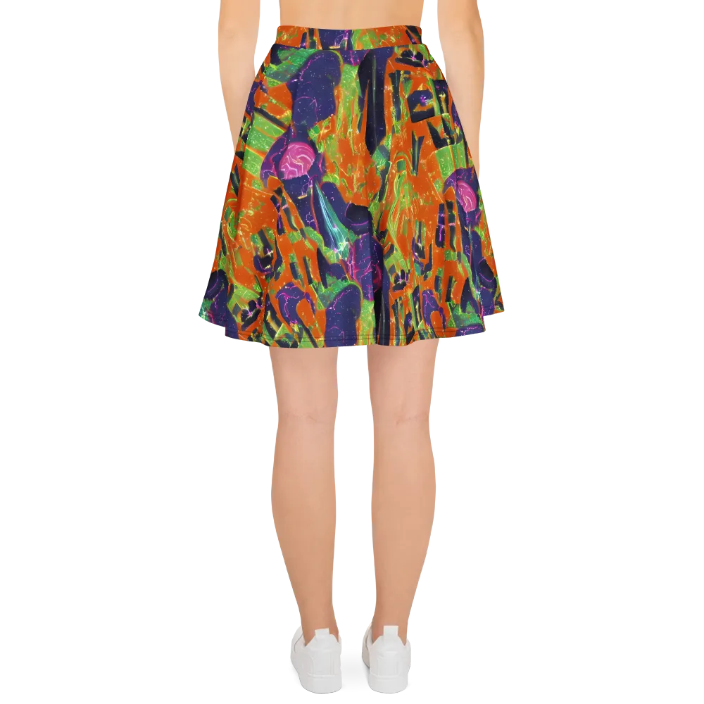 Starlit Static on Skater Skirt — Back
