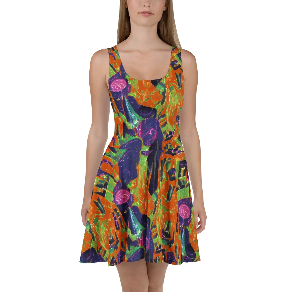 Starlit Static on Skater Dress — Front