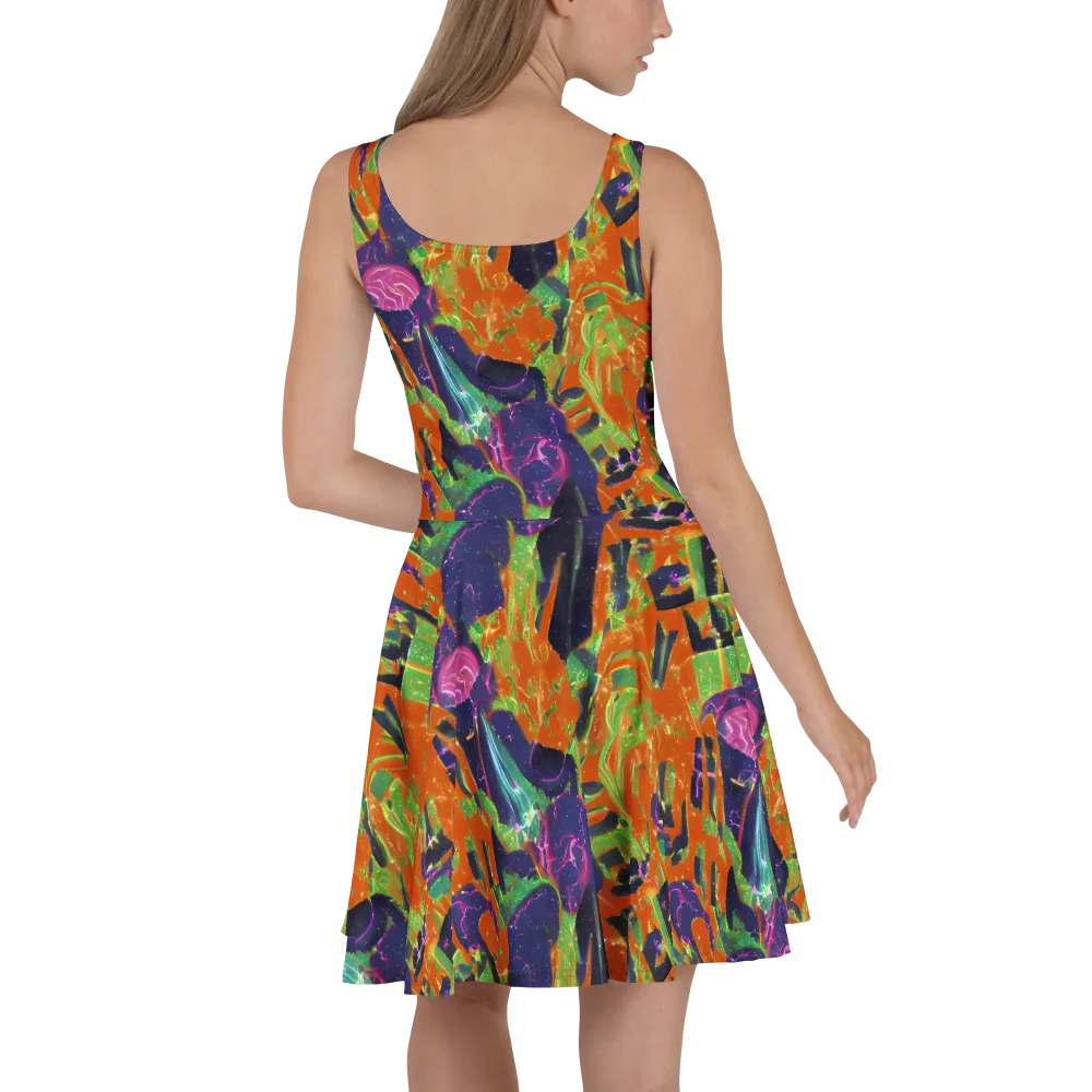 Starlit Static on Skater Dress — Back