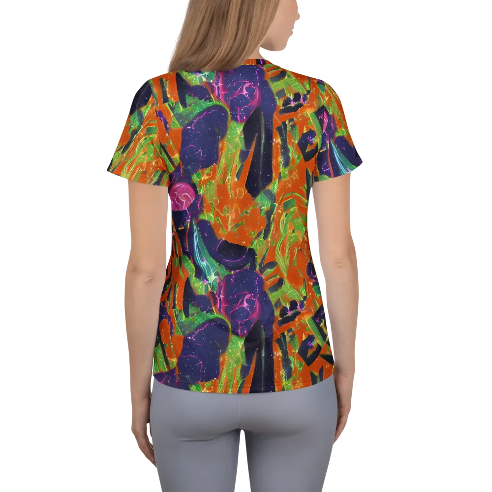 Starlit Static on Women's Athletic T-Shirt — Back