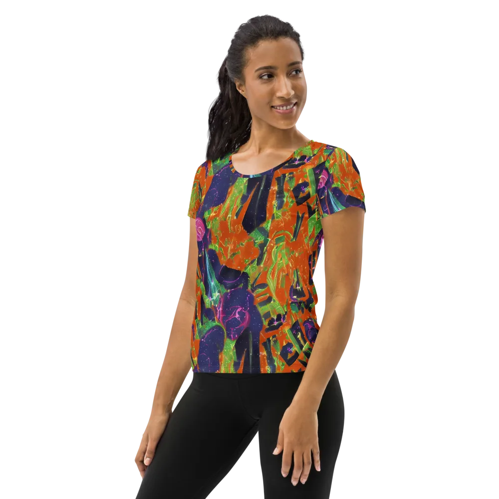 Starlit Static on Women's Athletic T-Shirt — Left