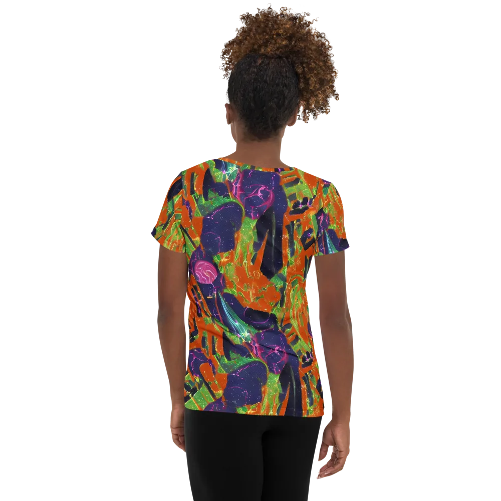 Starlit Static on Women's Athletic T-Shirt — Back