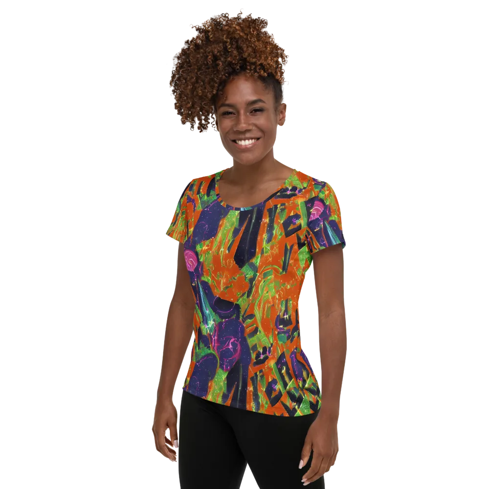 Starlit Static on Women's Athletic T-Shirt — Left