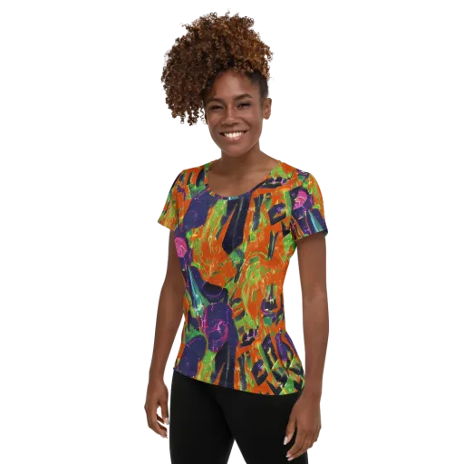 Starlit Static on a Women's Athletic T-Shirt