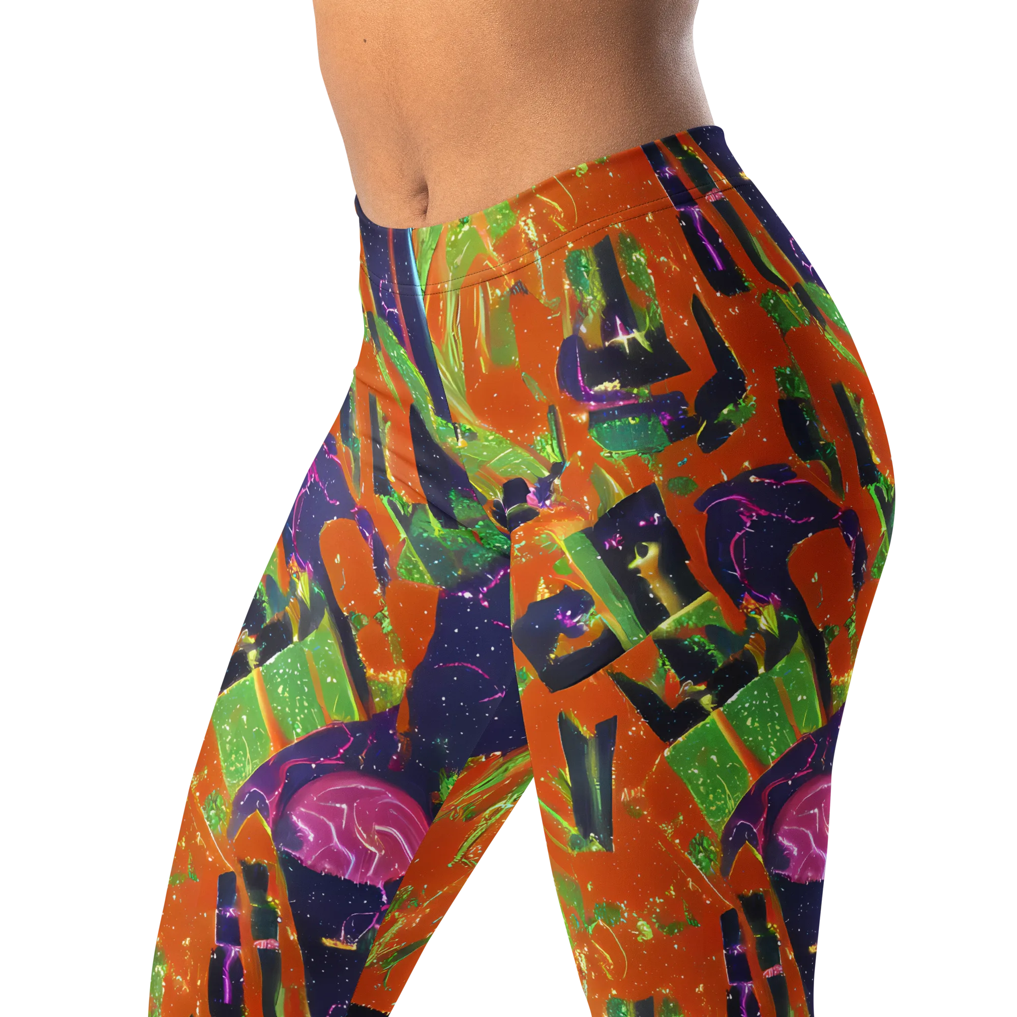 Starlit Static on Leggings — Left Front