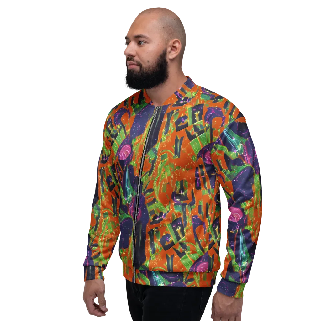 Starlit Static on Bomber Jacket — Left