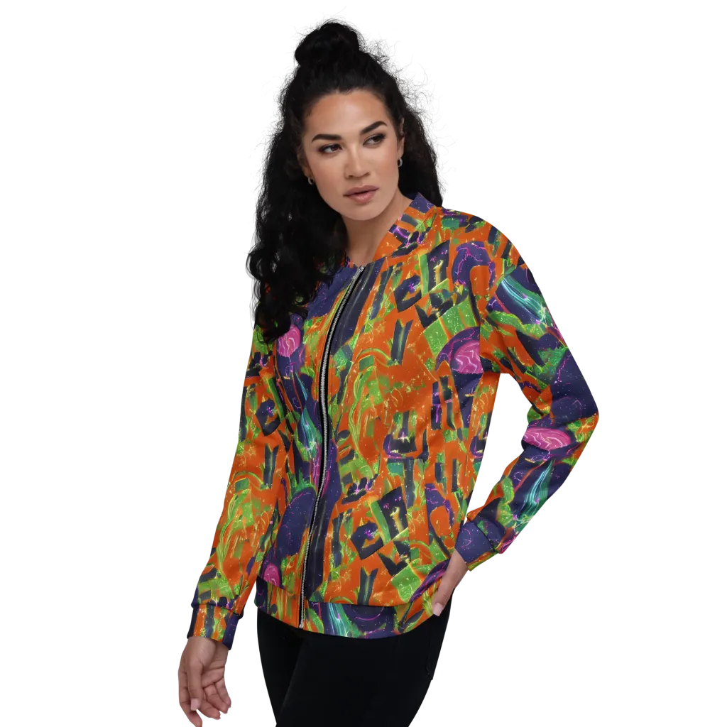 Starlit Static on Bomber Jacket — Left