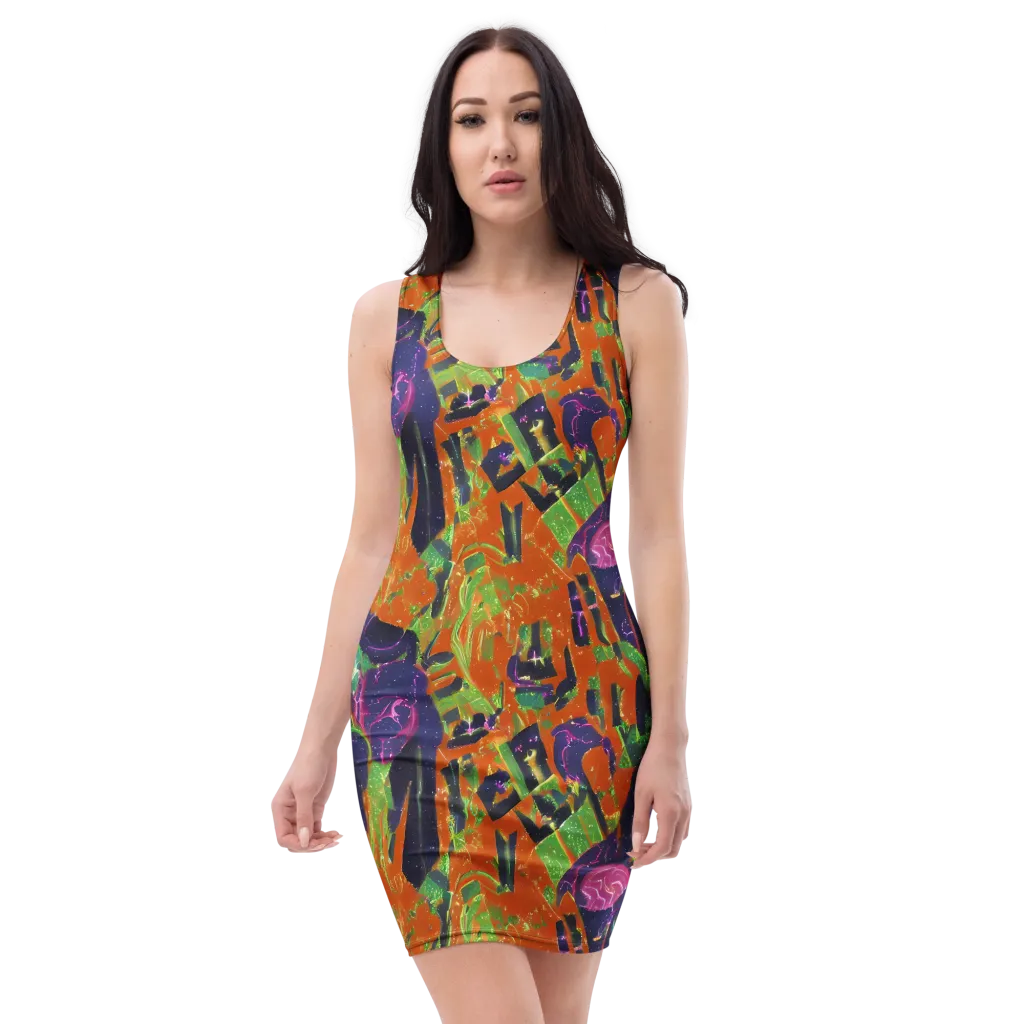 Starlit Static on Bodycon Dress — Front