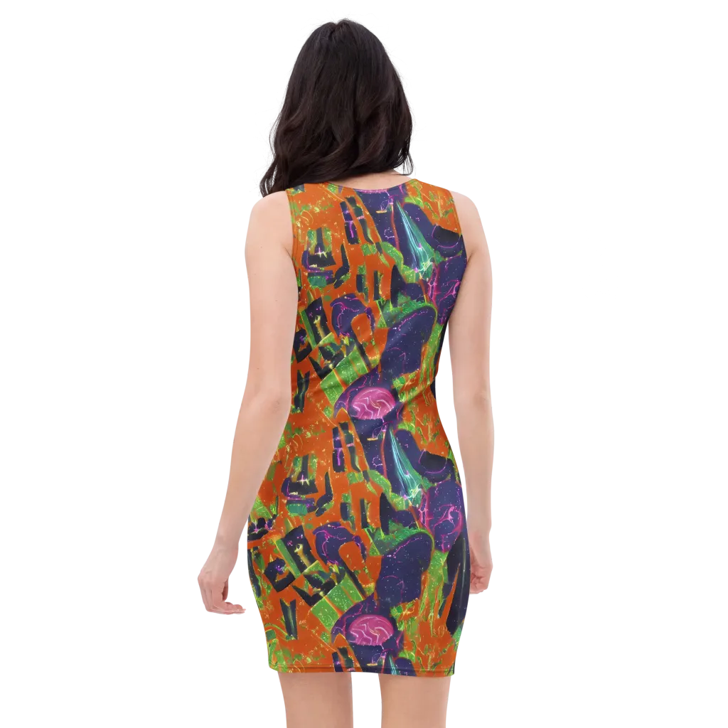 Starlit Static on Bodycon Dress — Back