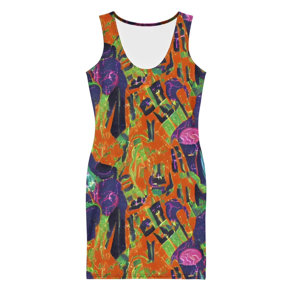 Starlit Static on Bodycon Dress — Front