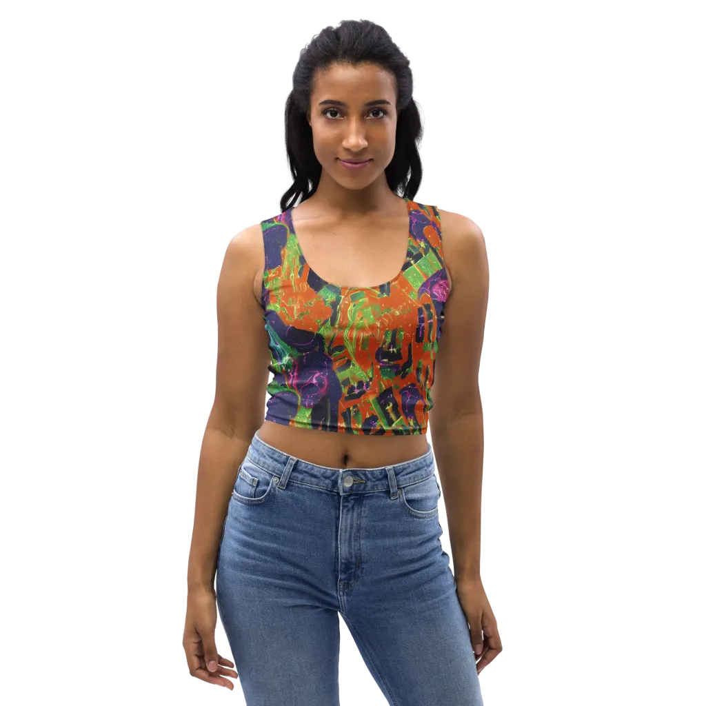 Starlit Static on Crop Top — Front